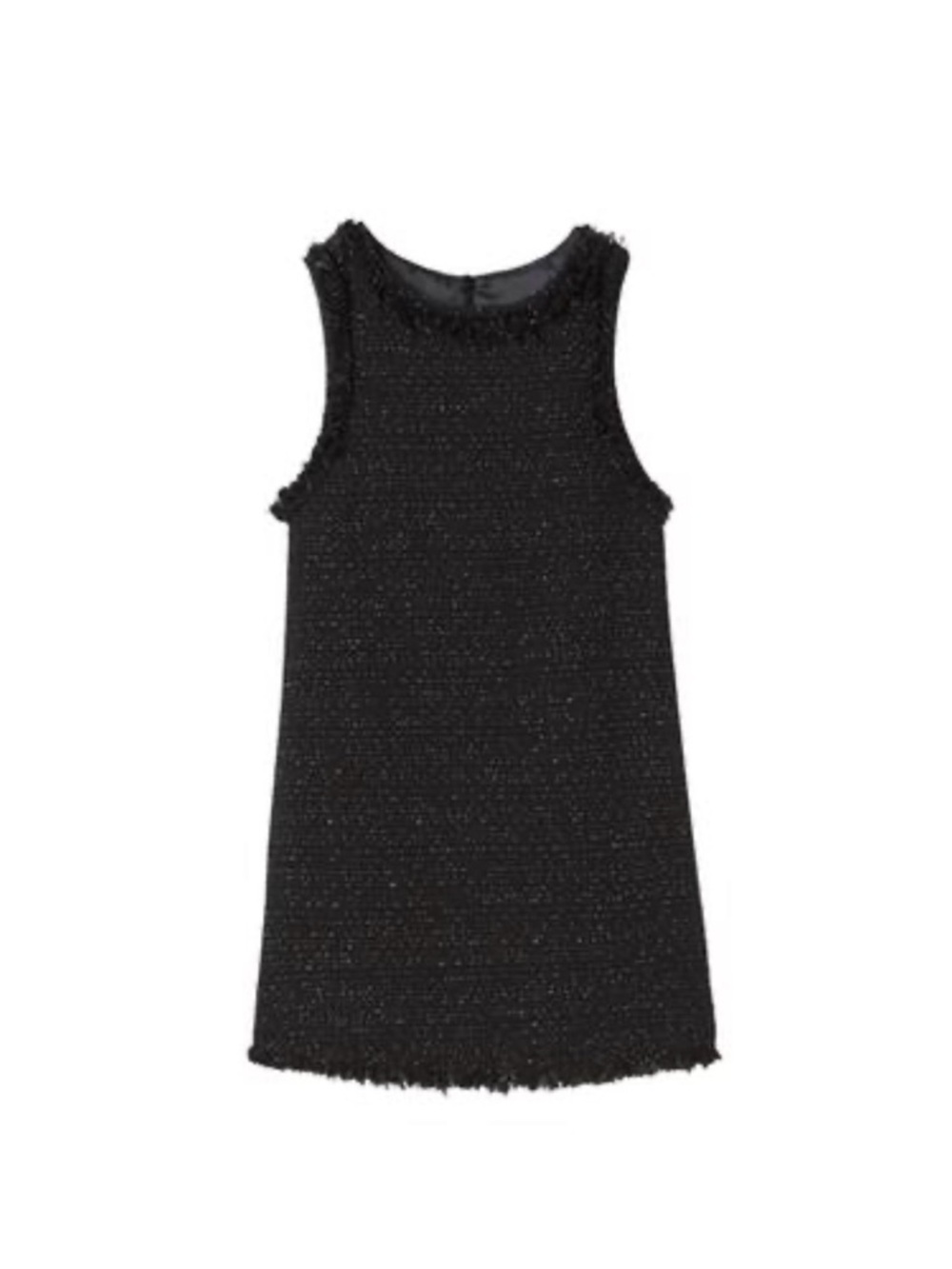 Zara kids structured frayed edge shimmery pinafore dress